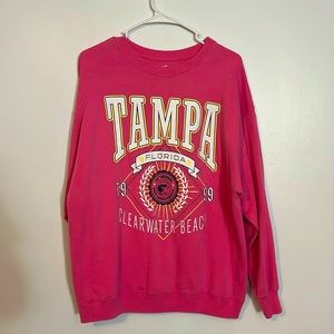 Tampa pink crewneck, size medium for women.